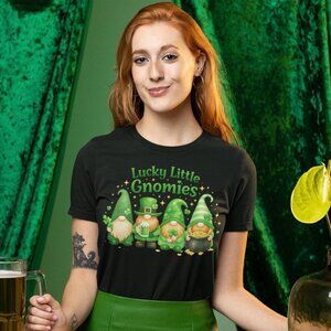 Lucky Little Gnomies Shirt – Cute St. Patrick’s Day Gnome T-Shirt for Women